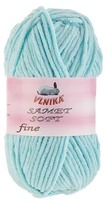 100g Strickgarn Samet Soft Fine Chenille hellblau