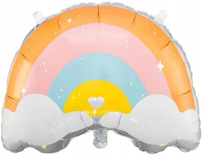 Image de Ballon en feuille arc-en-ciel, 55x40cm, mélange