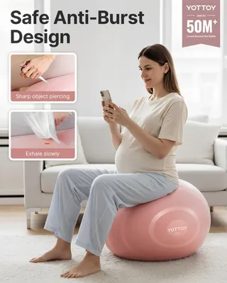Immagine prodotto di Palla ginnastica antiscoppia, extra spessa, 58-65 cm, ideale per la gravidanza