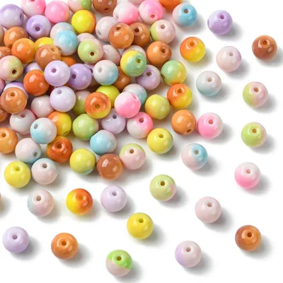 Productafbeelding van Airssory 100 stuks Gemengde Kleuren 8MM Tweekleurige Ronde Glazen Kralen Chunky Ronde Losse Spacer Kralen voor DIY Sieraden Armband Ketting Oorbel Ambachten Tas Sleutelhanger