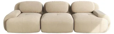 Produktbild von 3-Sitzer-Sofa - Modernes Wohnzimmer-Sofa - Cordbezug - Ergonomische Armlehnen - Hochelastische Polsterung - Montage erforderlich - Beige