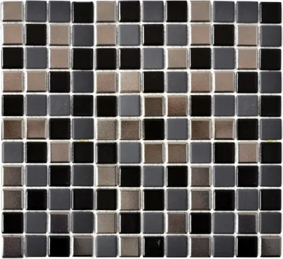 Produktbild von Mosaikfliese Keramik schwarz silber anthrazit chrome Küchenrückwand MOS18-0317
