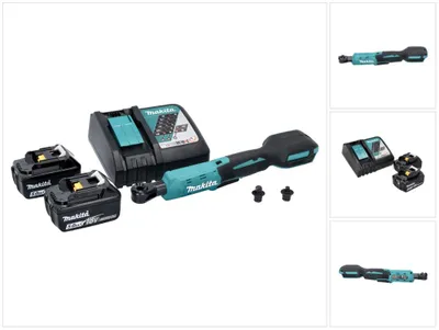 Produktbild von Makita DWR 180 RT Akku Ratschenschrauber 18 V 47,5 Nm 1/4" 3/8" + 2x Akku 5,0 Ah + Ladegerät