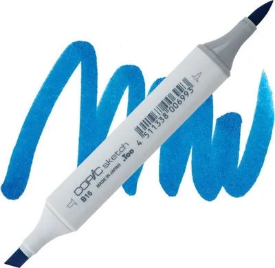 Zdjęcie produktu dla COPIC Sketch dwustronny pędzel i dłuto, B16 cyjanowy niebieski