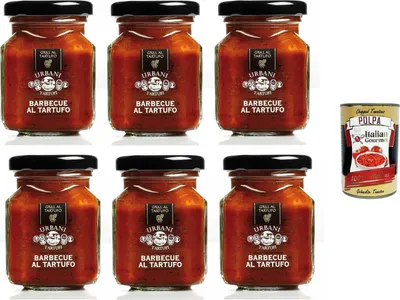 Produktbild von Urbani Tartufi- Salsa BBQ al tartufo Trüffel-BBQ-Sauce 6x 90gr + Italian Gourmet Polpa 400g