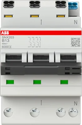 Obrázok produktu pre ABB LS-vypínač séria SNX 200 3P+N 13A - B (400V) 6kA ABB SNX203-B13, 1 ks.