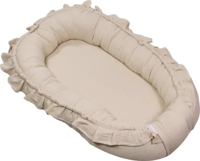 Produktbild von MamaLoes Babynest Soft Baumwolle Ruffle Ecru Design