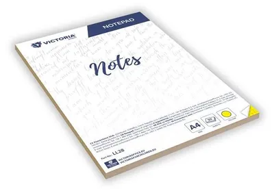 Obrázek produktu pro Poznámkový blok, žlutá, A4, čtverečkovaný, 5x 50 listů, VICTORIA OFFICE