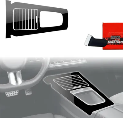 Produktbild von 2in1 Schutzfolien für Mittelkonsole - Mercedes A Klasa W177 (2018-2025) Schwarz Glanz Grizz Protector