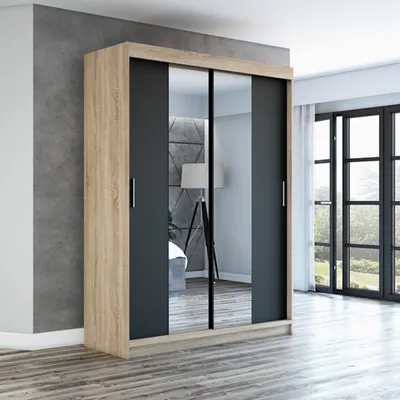 Productafbeelding van Schuifdeurenkast, 2 deuren, kast 160 cm met spiegel, model NEO