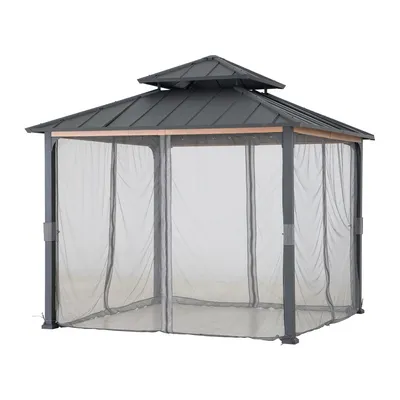 A mosquito net for a gazebo is shown against a white background.