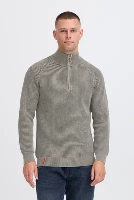 Produktbild von INDICODE IDRocklyn Herren Strickpullover Troyer Grobstrick Pullover 100% Baumwolle regular fit