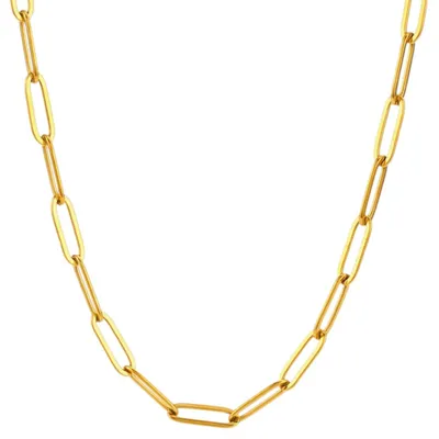 Produktbild von meberg Halskette Damen Gold, Gliederkette aus Edelstahl vergoldet 40 cm