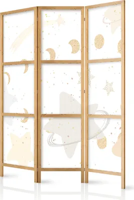 Obrázek produktu pro Japonský paraván pro děti 135x172 cm 3-dílný bílý