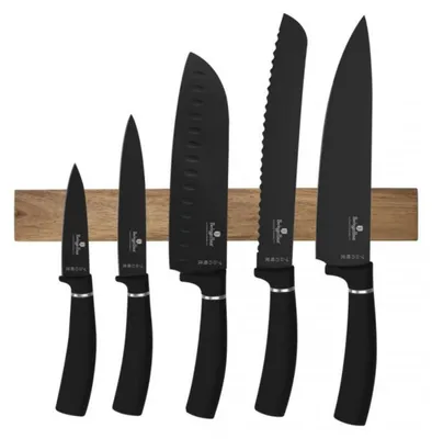 Produktbild von 5Er Set Küchenmesser Mit Stange Berlinger Haus Bh-2885 Mattschwarz