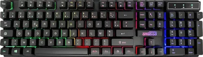 Obrázok produktu pre Amstrad, Klávesnica Pro Gamer s káblovým pripojením a podsvietením RGB 1,3 m, čierna