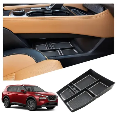 Zdjęcie produktu dla Pojemnik do przechowywania w konsoli środkowej, pasujący do samochodu Nissan X-Trail T33, rocznik 2022-2026, wykonany z ABS, kolor biały