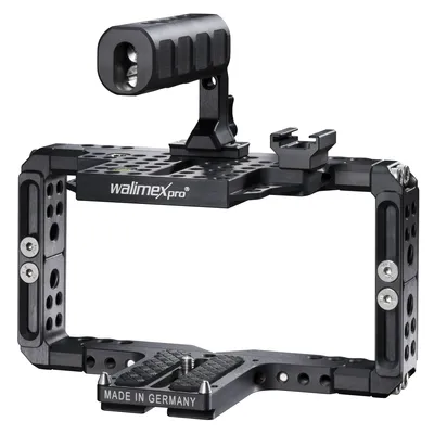 Immagine prodotto di Walimex pro Aptaris Universal Frame - lunghezza 78-130 mm / larghezza 160-252 mm - gabbia per fotocamera adatta a DSLR e videocamere - in alluminio - telaio compatibile con molte marche - accessori per fotocamera