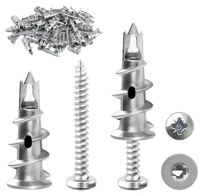 Produktbild von Gipskartondübel Metalldübel selbstbohrend - 30 Stück mit Schrauben - Zinklegierung - 30 Stück Set