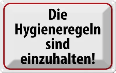 Produktbild von vianmo Blechschild 20x30 cm Hygieneregeln sind einzuhalten Warnschild Hinweisschild Sicherheit Vorsicht