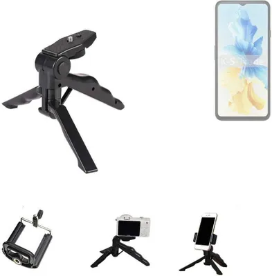 Produktbild von K-S-Trade Stativ Tisch-Ständer Dreibein Handy-Stativ Ständer kompatibel mit Cubot Note 40 Mini-Stativ Smartphone Tripod Handy-Stativ aus Plastik