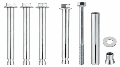 Produktbild von 4x Bolzenanker M6 x 85 mm Schwerlastanker Betonanker verzinkt, Bohrloch Ø 12 mm, Schwerlastdübel Spreizanker Metallanker für Beton Vollstein Pfostenträger Geländer