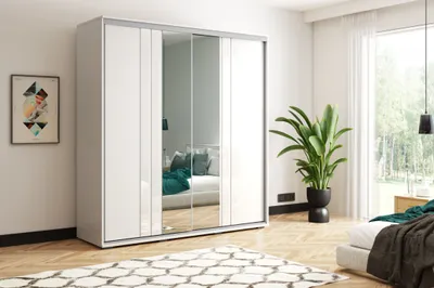 Produktbild von Kleiderschrank 100/215 PAISLEY mit Spiegeln - weiß