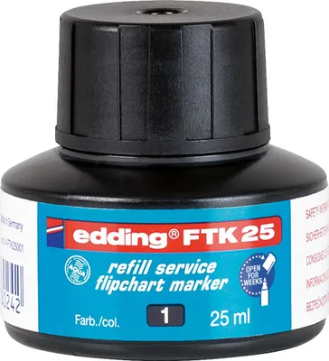 Produktbild von Edding FTK 25 Nachfülltinte für Flipchartmarker, Schwarz, 25 ml, 1 Stück(e)
