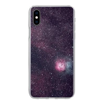 Produktbild von MuchoWow® Handyhülle Schutzhülle Hülle für iPhone Xs Universum - Sterne - Rosa - Jungen - Mädchen - Kinder Silikon Softcase Handy Hülle - Handytasche