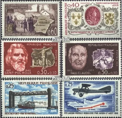 Produktbild von Briefmarken Frankreich 1968 Mi 1627,1628,1629-1630, 1631,1632 (kompl.Ausg.) postfrisch Valreas