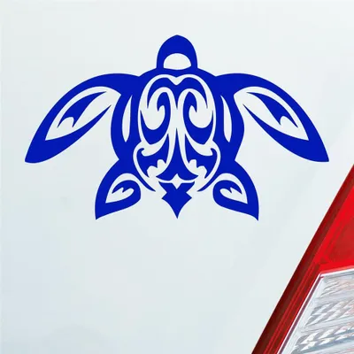 Produktbild von Auto Aufkleber Schildkröte Turtle Schildi Kröte Tribal 12x7 cm Dunkelblau Sticker Heckscheibenaufkleber