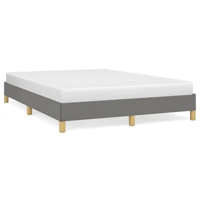 Image de vidaXL Cadre de lit sans matelas gris foncé 140x190 cm Tissu