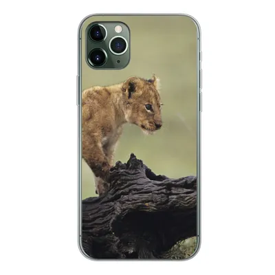 Produktbild von MuchoWow® Handyhülle Schutzhülle Hülle für iPhone 11 Pro Max Löwe - Rüssel - Junge Silikon Softcase Handy Hülle - Schutz