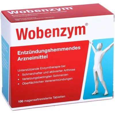 Produktbild von Nahrungsergänzungsmittel, Mucos Pharma, Wobnzym, Wobnzym, unterstützt das Gelenk- und Knochensystem und reduziert Entzündungen, 100 Tabletten