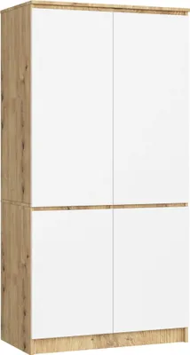 Immagine prodotto di Akord Armadio 4 Ante In Rovere/Bianco 90X51X180 Cm