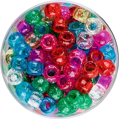 Produktbild von KNORR PRANDELL 212281933 Großlochperlen-Mix glitter Ø 7 mm bunt