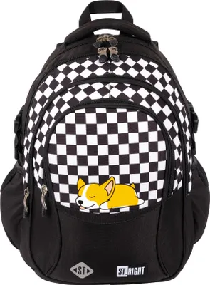 Image de Sleepy Corgi 4-Chamber Backpack Chequerboard Sleeping Dog BP1 St.Right Majewski