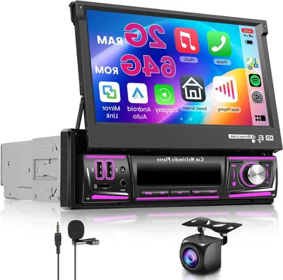 Produktbild von Android Autoradio – 1-DIN Autoradio – Auto-Multimediasystem – Navigationssystem – Kabelloses CarPlay