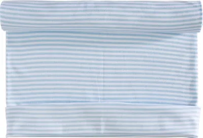 Produktbild von Bündchenstoff  1x1 Rippe "Streifen 3 mm", Schlauchbreite ca. 33-35 cm, Meterware Hellblau-Weiß
