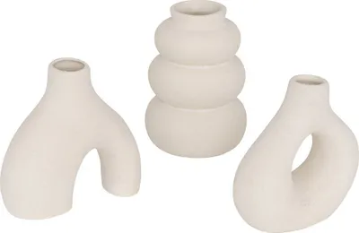 Produktbild von Set aus 3 solifloren "iora" keramik weiß h9cm  - Atmosphera créateur d'intérieur