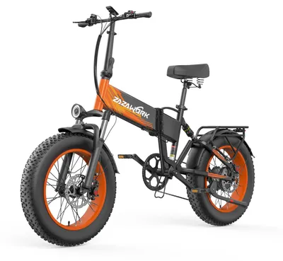 Produktbild von Klapp‑Elektrofahrrad CF1000 mit Fettreifen für Geländeeinsätze, 48 V 20 Ah, IP54‑Schutzklasse, maximale Tragfähigkeit 150 kg, 20‑Zoll‑Reifen, orange