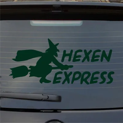 Produktbild von Heckscheibenaufkleber Hexen Express 54x24 cm Dunkelgrün Auto Aufkleber Sticker