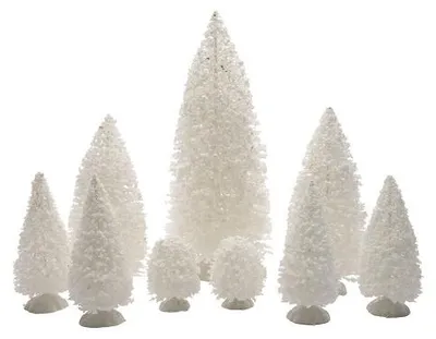 Produktbild von Minibaum Tannenbaum Kunststoff Indoor D.8cm H.22.5cm weiß 9 tlg.