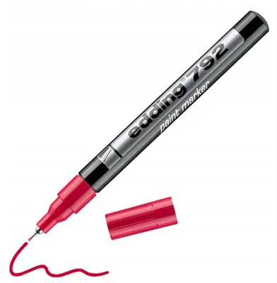 Produktbild von Edding Roter Lack-Ölmarker mit feiner Spitze 0,8mm