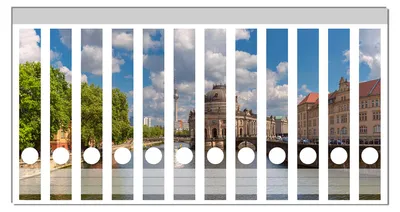 Produktbild von Wallario Ordnerrücken Sticker, selbstklebend für schmale Ordner, 12 Stück, Motiv Blick auf Berlin