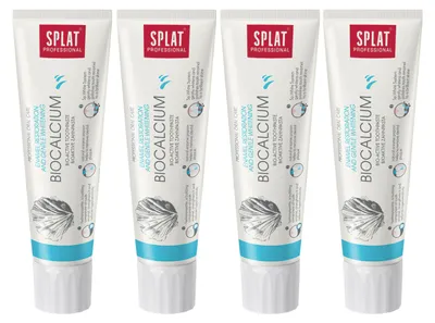 Zdjęcie produktu dla SPLAT – Pasta do zębów – Wygodne opakowanie 4 szt. – Biocalcium – Remineralizująca – Bez fluoru