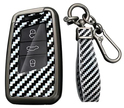 Schlüsselhülle für VW, Skoda, Seat – Keyless, 3 Tasten, silber