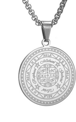 Produktbild von AFSTALR Halskette Herren 7 Erzengel Siegel Amulett Talisman Edelstahl Schmuck