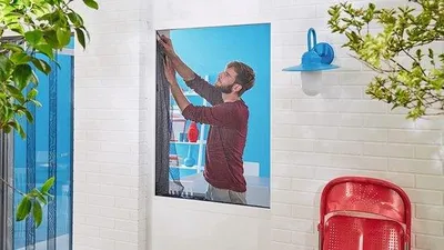 Produktbild von Famanu Insektenschutznetz für Fenster - Mit Klettband, weiß, 130 cm x 130 cm