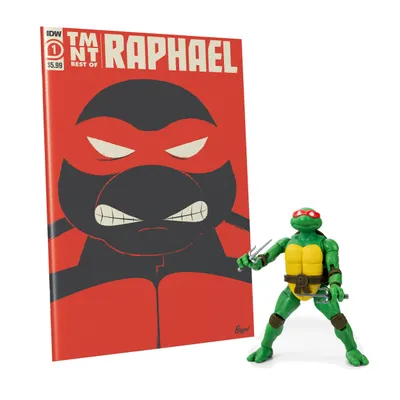 Produktbild von The Loyal Subjects Teenage Mutant Ninja Turtles BST AXN x IDW Actionfigur & Comic Raphael Exclusive 13 cm TLSBATMNTRAPCOM01